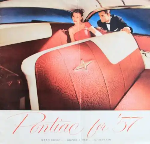 Pontiac Chieftain Modellprogramm 1957 Automobilprospekt (3849)