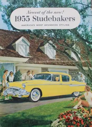 Studebaker Modellprogramm 1955 "Newest of the new !" Automobilprospekt (3859)