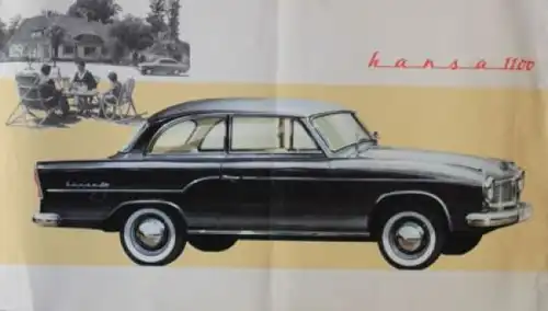 Goliath Hansa 1100 Modellprogramm 1955 Automobilprospekt (3862)