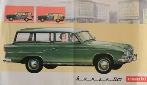 Goliath Hansa 1100 Modellprogramm 1955 Automobilprospekt (3862)