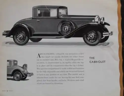 Hupmobile Eight Modellprogramm 1930 Automobilprospekt (3864)