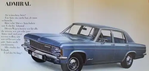 Opel Admiral Modellprogramm 1969 Automobilprospekt (3866)