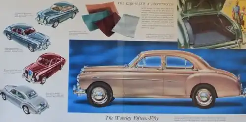 Wolseley Finfteen-Fifty Modellprogramm 1956 Automobilprospekt (3878)