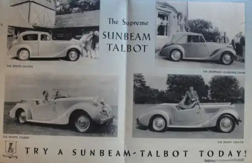 Sunbeam Talbot 2 Litre Modellprogramm 1940 Automobilprospekt (3880)