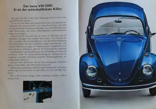 Volkswagen Käfer Modellprogramm 1968 "Der neue Käfer" Automobilprospekt (3881)