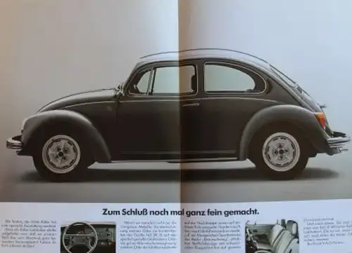 Volkswagen Käfer Modellprogramm 1985 "Der letzte Käfer"  Automobilprospekt (3883)