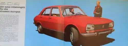 Peugeot 504 Modellprogramm 1970 Automobilprospekt (3884)