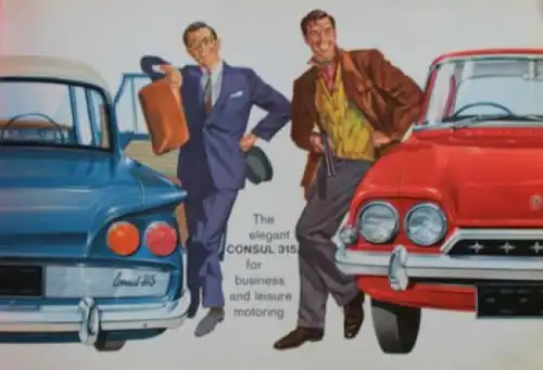 Ford Consul 315 Modellprogramm 1962 Automobilprospekt (3888)