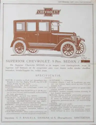 Chevrolet Superior Modellprogramm 1926 Automobilprospekte (3895)