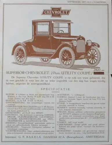 Chevrolet Superior Modellprogramm 1926 Automobilprospekte (3895)