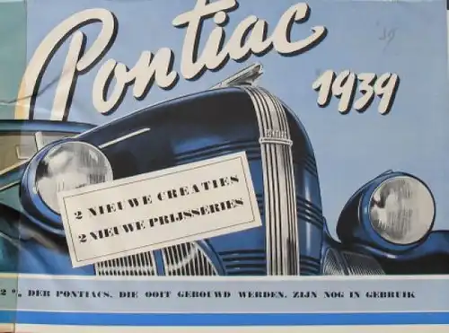 Pontiac Modellprogramm 1939 Automobilprospekt (3896)