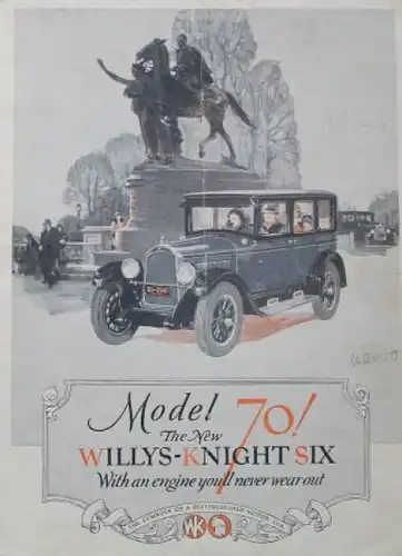 Willys-Knight Six 70 Modellprogramm Automobilprospekt 1928 (3897)