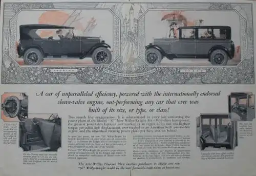 Willys-Knight Six 70 Modellprogramm Automobilprospekt 1928 (3897)