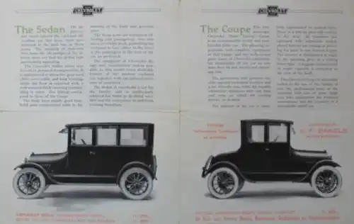 Chevrolet Sedan Coupe Modellprogramm 1924 Automobilprospekt (3902)