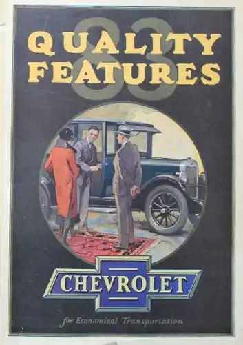 Chevrolet Modellprogramm 1926 "Quality Features" Automobilprospekt (3903)