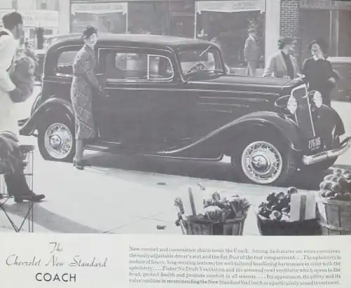 Chevrolet Six Modellprogramm 1935 "The new Standard" Automobilprospekt (3907)