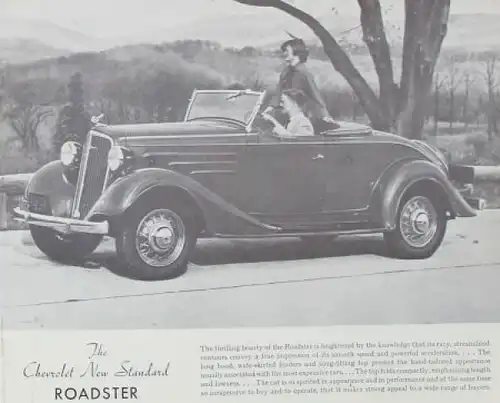 Chevrolet Six Modellprogramm 1935 "The new Standard" Automobilprospekt (3907)