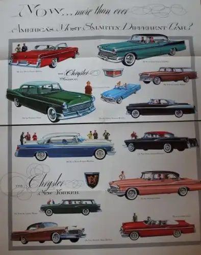 Chrysler Modellprogramm 1956 "New Power style features" Automobilprospekt (3911)