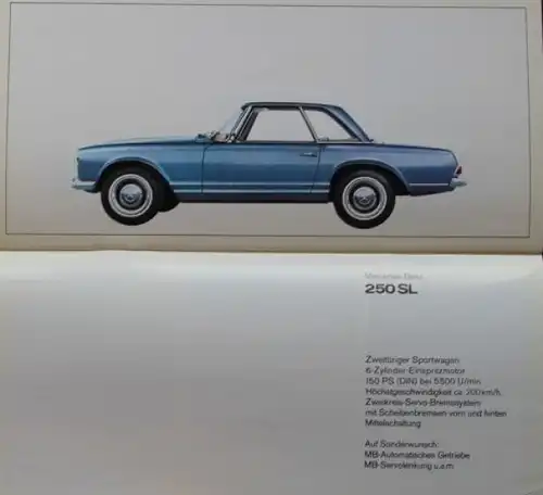 Mercedes-Benz Modellprogramm 1967 Automobilprospekt (3912)