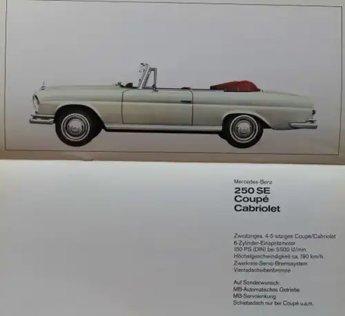 Mercedes-Benz Modellprogramm 1967 Automobilprospekt (3912)