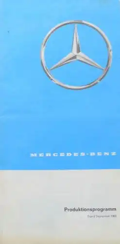 Mercedes-Benz Modellprogramm 1963 Automobilprospekt (3915)