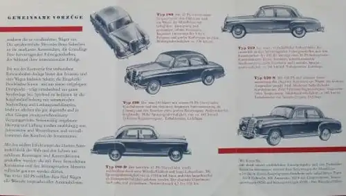 Mercedes-Benz 180-220 S Modellprogramm 1961 Automobilprospekt (3918)