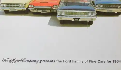 Ford Modellprogramm 1964 "Family of fine Cars" Automobilprospekt (3920)