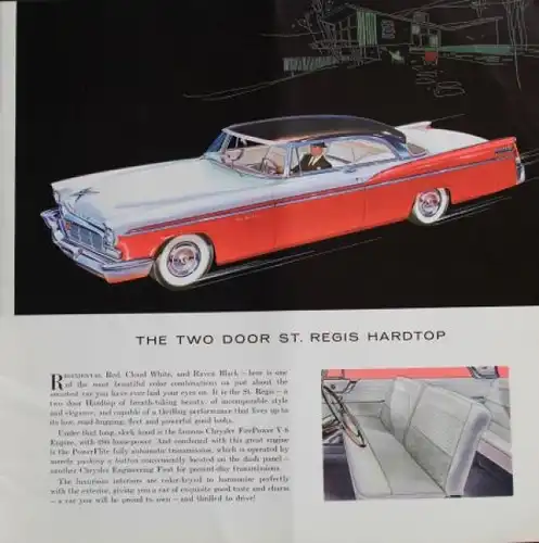 Chrysler New Yorker Modellprogramm 1955 Automobilprospekt (3939)