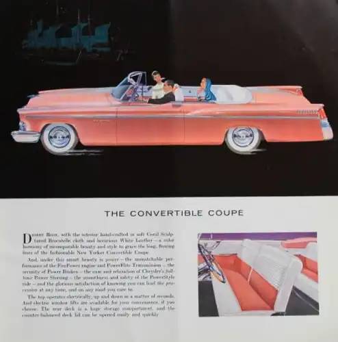 Chrysler New Yorker Modellprogramm 1955 Automobilprospekt (3939)