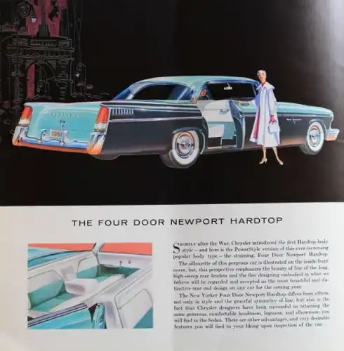 Chrysler New Yorker Modellprogramm 1955 Automobilprospekt (3939)