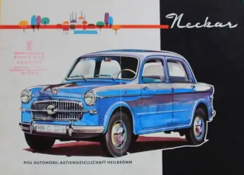 NSU Fiat Neckar Modellprogramm 1958 Automobilprospekt (4006)