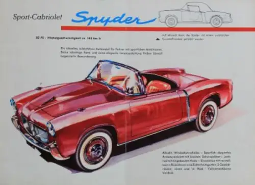 NSU Fiat Neckar Modellprogramm 1958 Automobilprospekt (4006)