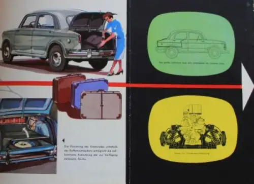 NSU Fiat Neckar Modellprogramm 1958 Automobilprospekt (4006)