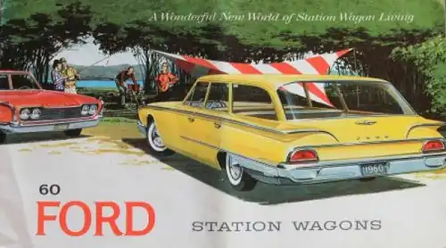 Ford Station Wagon Modellprogramm 1960 Automobilprospekt (4028)