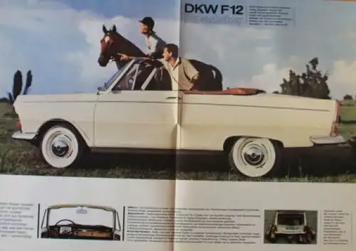 DKW F12 Roadster Sport Modellprogramm 1963 Automobilprospekt (4043)