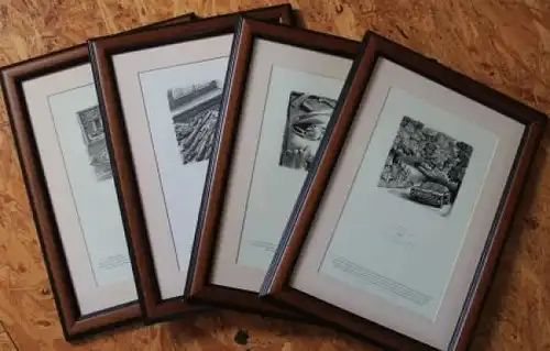 Jaguar Produktions-Bilderzyklus 1990 von Christopher Wormell 5 Holzstiche gerahmt (4200)