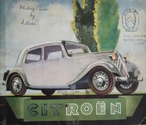 Citroen 11 CV Traction Avant Modellprogramm 1938 Automobilprospekt (4249)