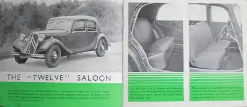 Citroen 11 CV Traction Avant Modellprogramm 1938 Automobilprospekt (4249)