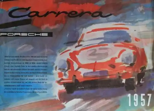 Porsche 356 Carrera Modellprogramm 1957 Strenger Automobilprospekt (4267)