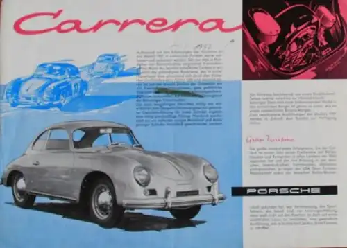 Porsche 356 A Carrera Modellprogramm 1957 Strenger Automobilprospekt (4267)