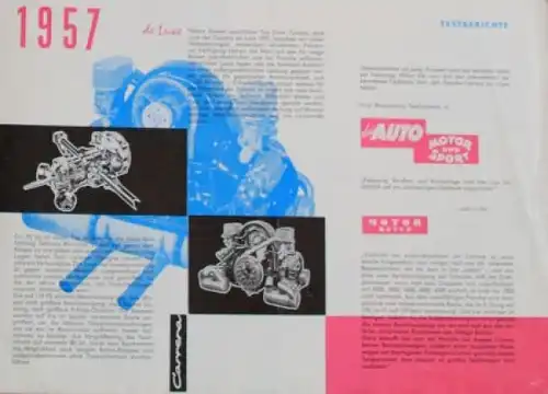 Porsche 356 A Carrera Modellprogramm 1957 Strenger Automobilprospekt (4267)