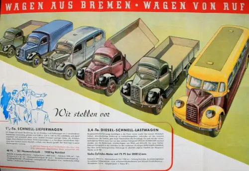 Borgward Modellprogramm 1950 Automobilprospekt (4368)