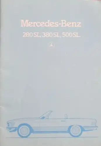 Mercedes-Benz 280 SL - 500 SL Modellprogramm 1982 Automobilprospekt (4475)