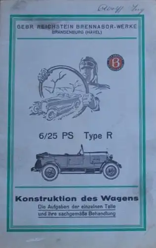 Brennabor Type R 6/25 PS 1927 Betriebsanleitung (4488)