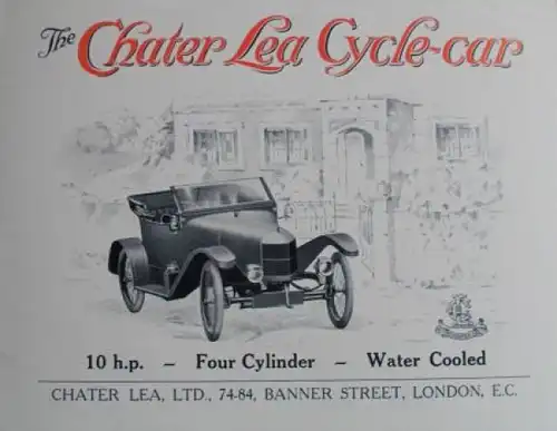 Chater Lea Cycle Car 8 HP Modellprogramm 1914 Automobilprospekt (4603)