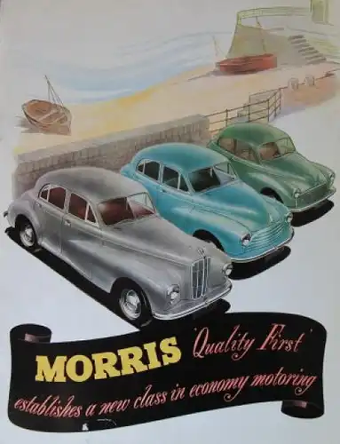 Austin Morris Modellprogramm 1951 "Quality first" Automobilprospekt (4607)