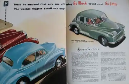 Morris Modellprogramm 1951 "Quality first" Automobilprospekt (4607)