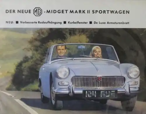 MG Midget Mark II Modellprogramm 1965 Automobilprospekt (4610)