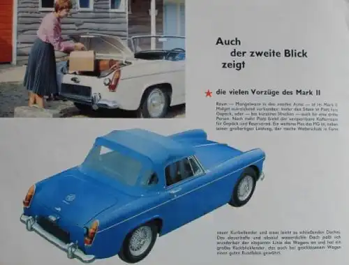MG Midget Mark II Modellprogramm 1965 Automobilprospekt (4610)