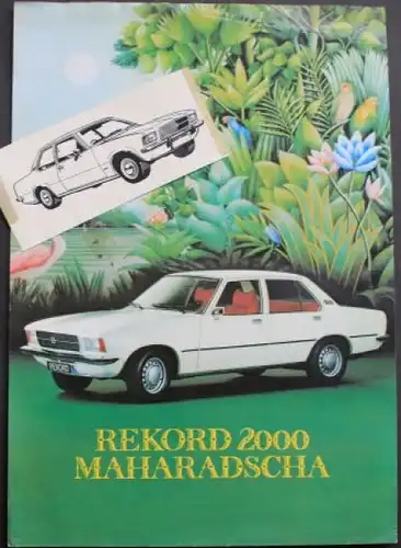 Opel Rekord 2000 Maharadscha Modellprogramm 1976 Automobilprospekt (4620)